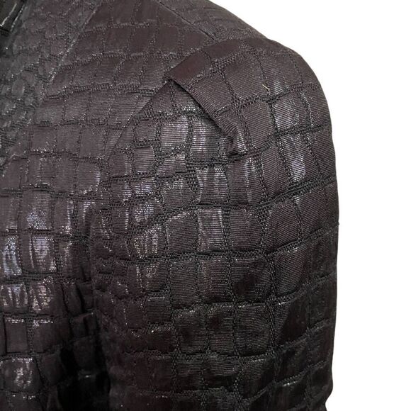 Worthington Black Alligator Print Peplum Moto Jacket Size S - Picture 9 of 15